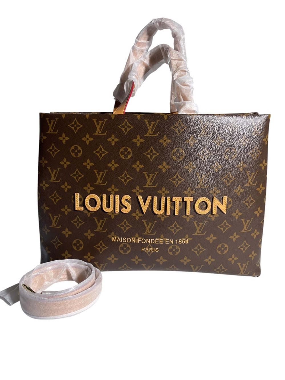 π€ Womenβs Monogram Oversized Shopper Tote with Strap π€ - Picture 3 of 13